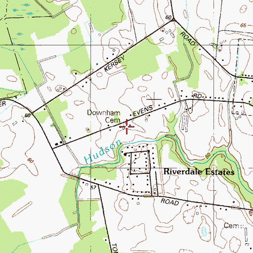 Topographic Map of Downham Cemetery, DE
