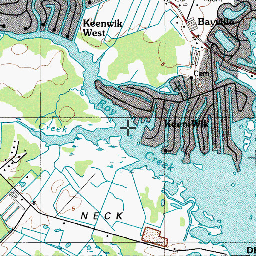 Topographic Map of Drum Creek, DE