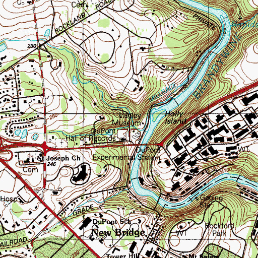 Topographic Map of Dupont Hall of Records, DE