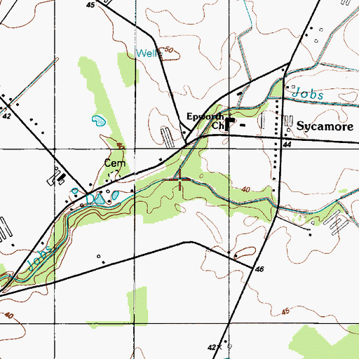 Topographic Map of Dukes Ditch, DE