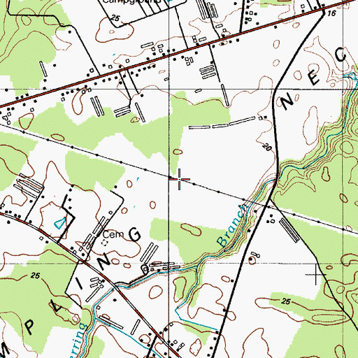 Topographic Map of Dumpling Neck, DE