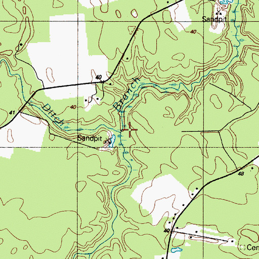Topographic Map of Dutton Ditch, DE