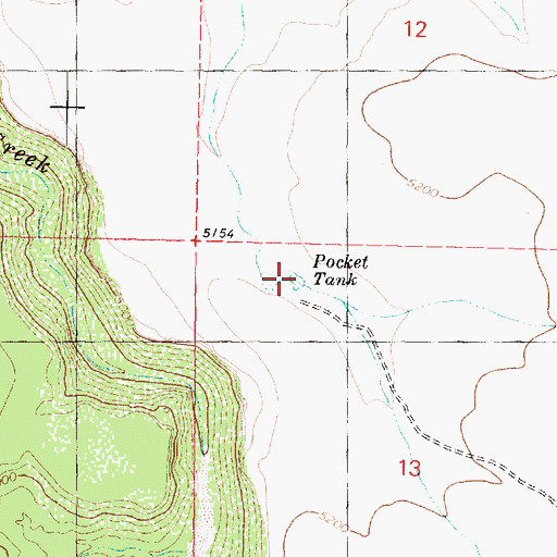 Topographic Map of Pocket Tank, AZ