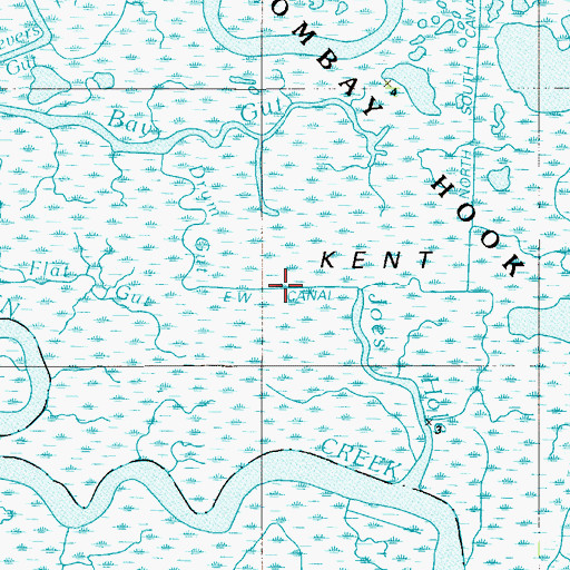 Topographic Map of East West Canal, DE