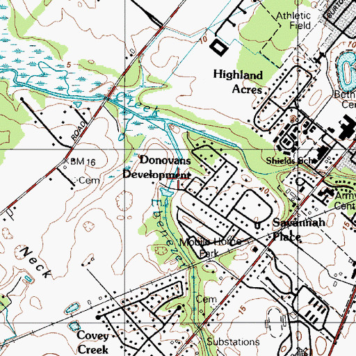 Topographic Map of Ebenezer Branch, DE