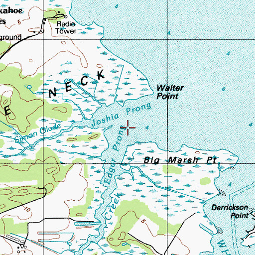 Topographic Map of Edgar Prong, DE