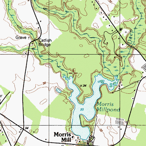 Topographic Map of Eli Walls Ditch, DE