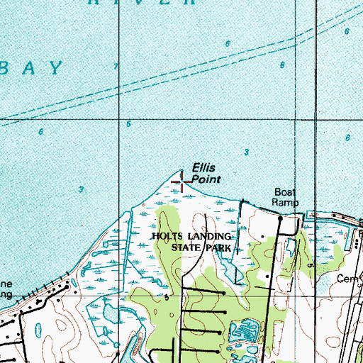 Topographic Map of Ellis Point, DE