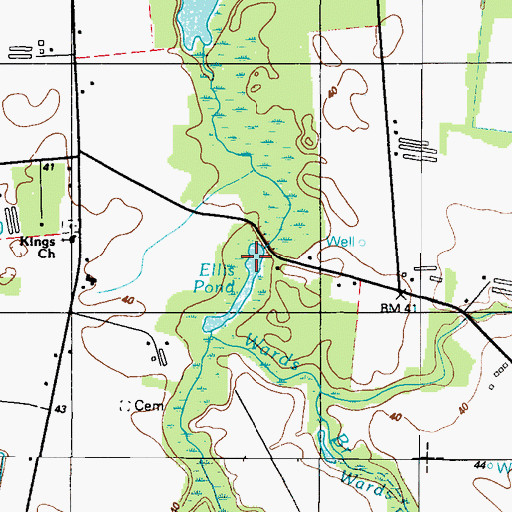 Topographic Map of Ellis Pond, DE