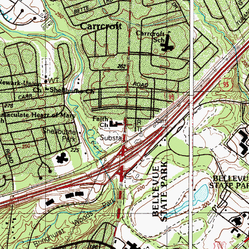 Topographic Map of Faith Presbyterian Church, DE