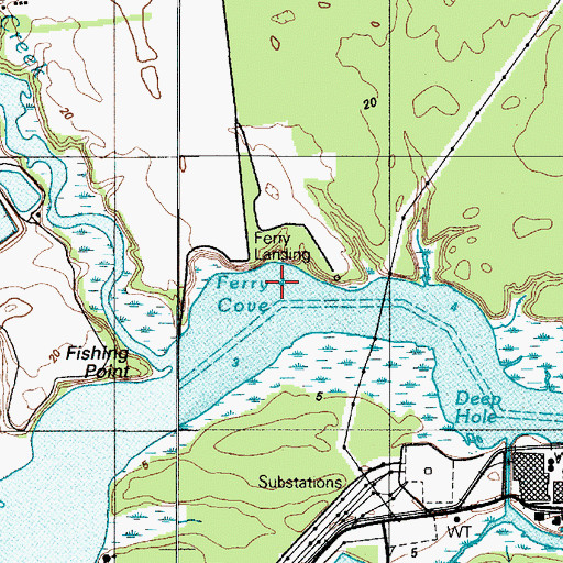 Topographic Map of Ferry Cove, DE