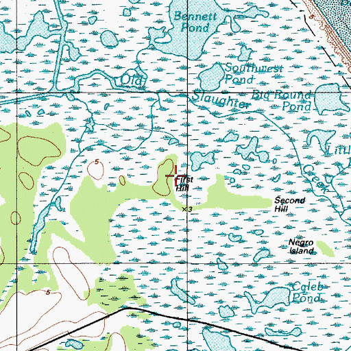 Topographic Map of First Hill, DE