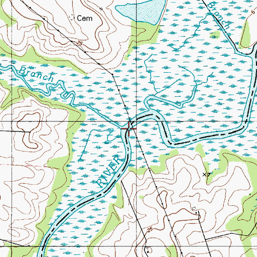 Topographic Map of Fishing Branch, DE