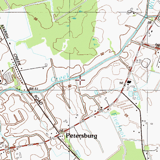Topographic Map of Fivefoot Prong, DE