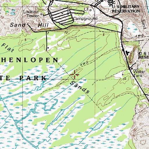 Topographic Map of Flat Sands, DE