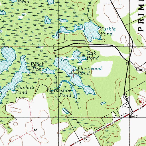 Topographic Map of Fleetwood Pond, DE