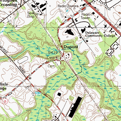 Topographic Map of Kent North Vocational Technical High School, DE