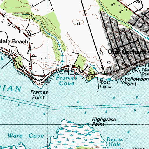 Topographic Map of Frames Cove, DE