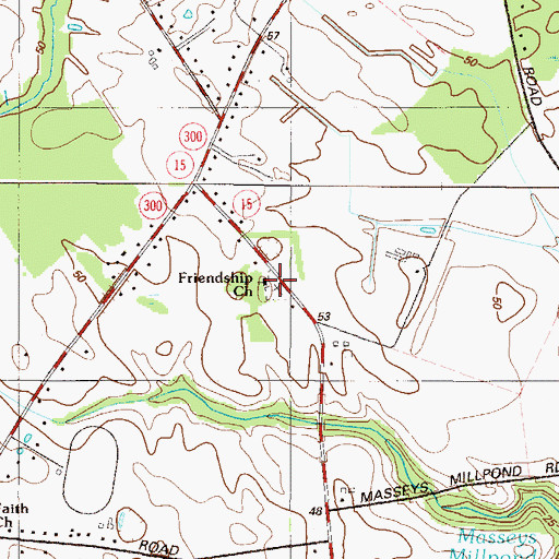 Topographic Map of Mount Friendship Circuit Church, DE