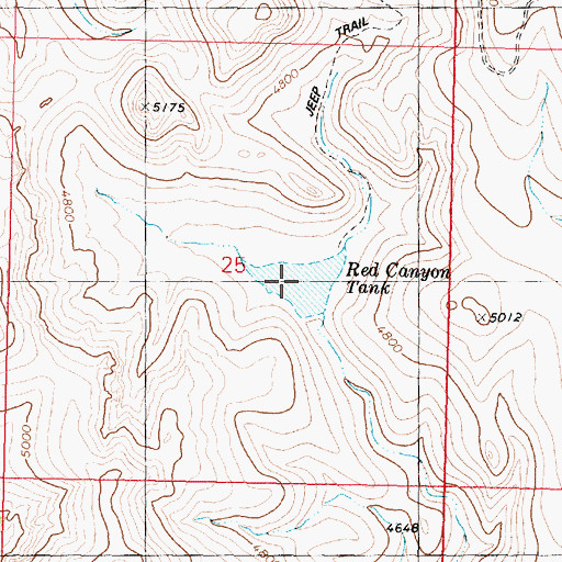 Topographic Map of Red Canyon Tank, AZ