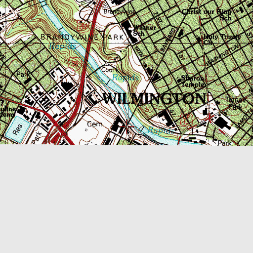 Topographic Map of Christiana Care Hospital Wilmington Site, DE