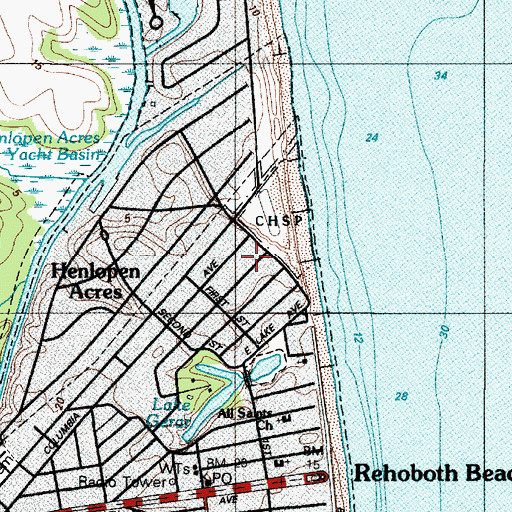 Topographic Map of Lake Gerar, DE