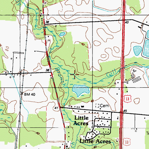 Topographic Map of Gill Branch, DE