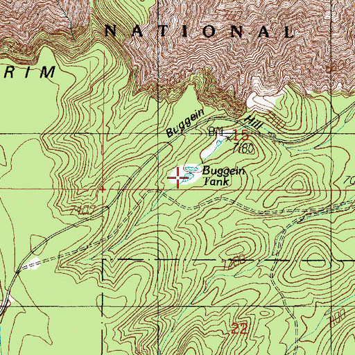 Topographic Map of Buggeln Tank, AZ