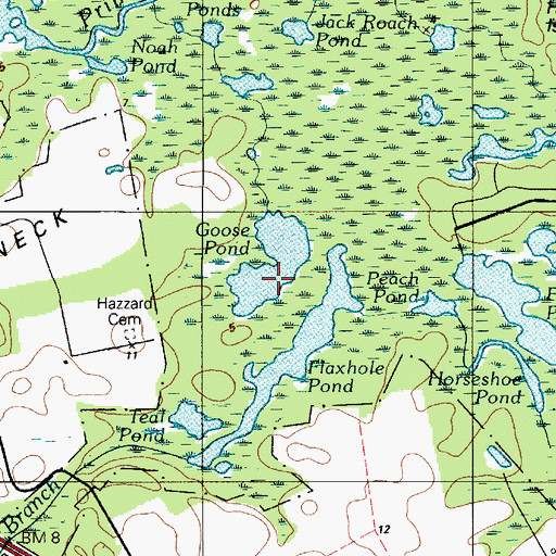 Topographic Map of Goose Pond, DE