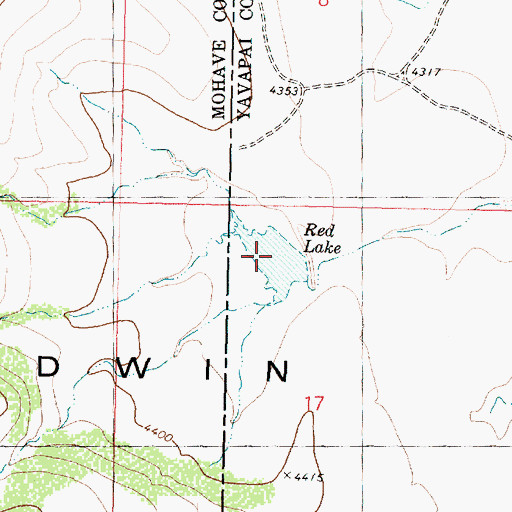 Topographic Map of Red Lake, AZ