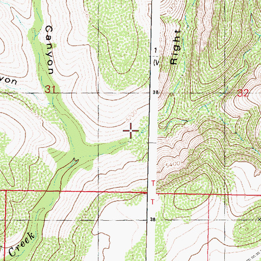 Topographic Map of Right Hand Canyon, AZ