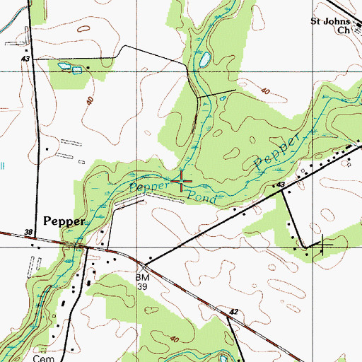 Topographic Map of Grays Branch, DE