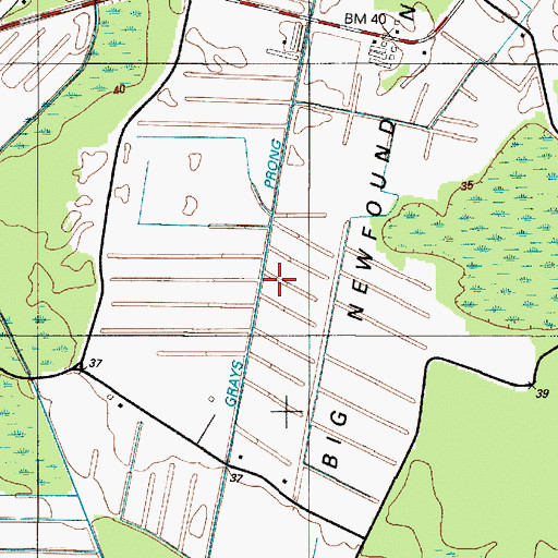 Topographic Map of Grays Prong, DE
