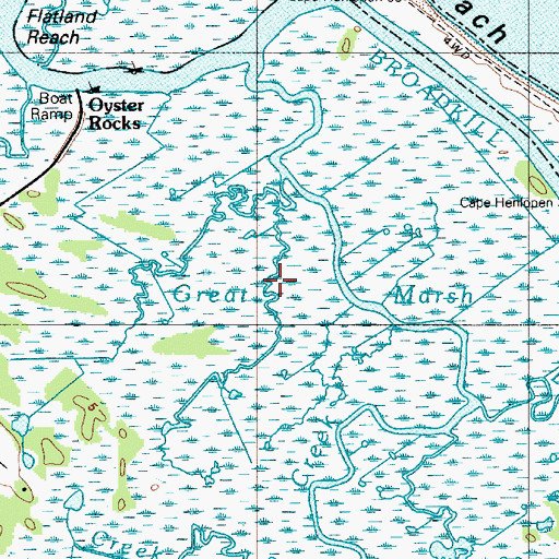 Topographic Map of Great Marsh, DE