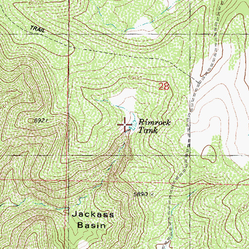 Topographic Map of Rimrock Tank, AZ