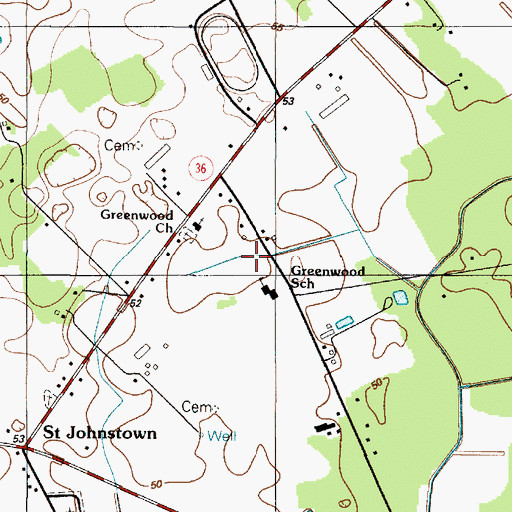 Topographic Map of Greenwood Mennonite School, DE