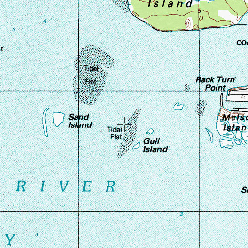 Topographic Map of Gull Island, DE