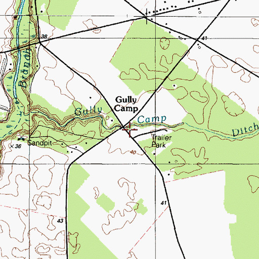 Topographic Map of Gully Camp, DE