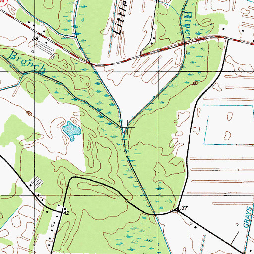 Topographic Map of Gum Branch, DE