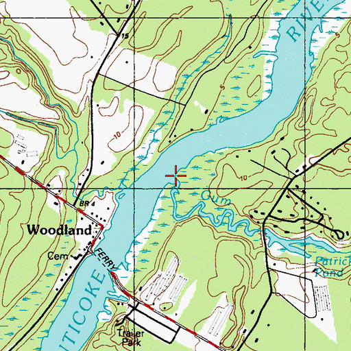 Topographic Map of Gum Branch, DE