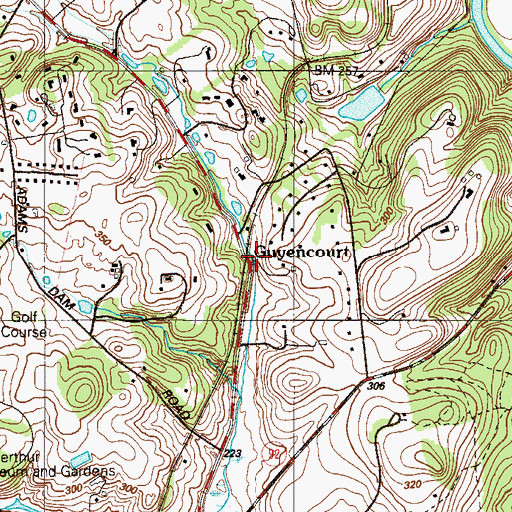 Topographic Map of Guyencourt, DE