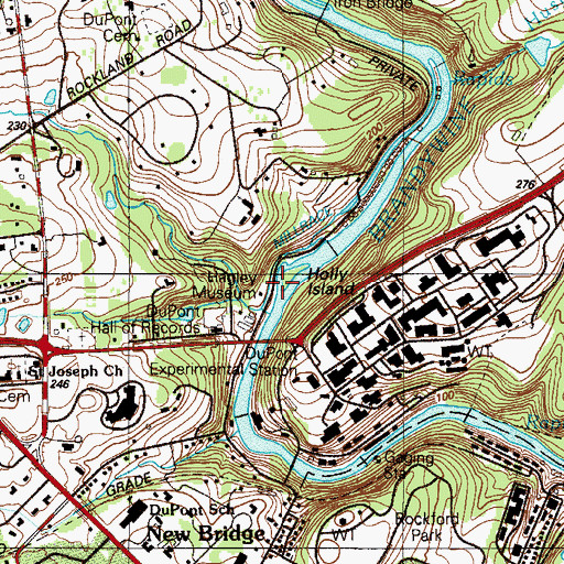 Topographic Map of Hagley Museum and Library, DE