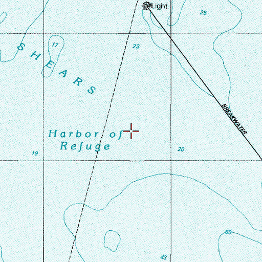 Topographic Map of Harbor of Refuge, DE