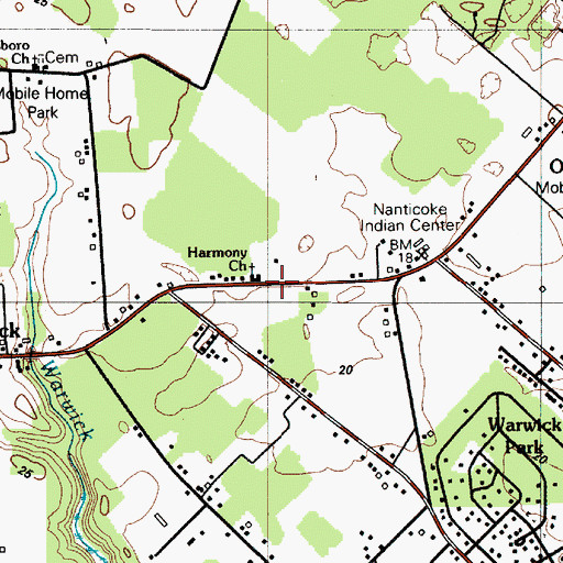 Topographic Map of Harmony Church, DE
