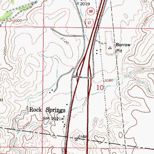 Topographic Map of Rock Springs Interchange, AZ