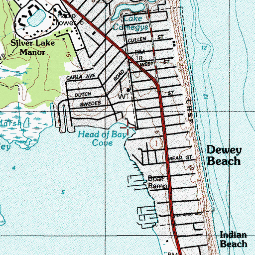 Topographic Map of Head of Bay Cove, DE