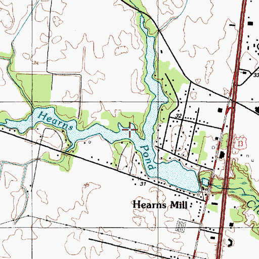 Topographic Map of Hearns Pond, DE