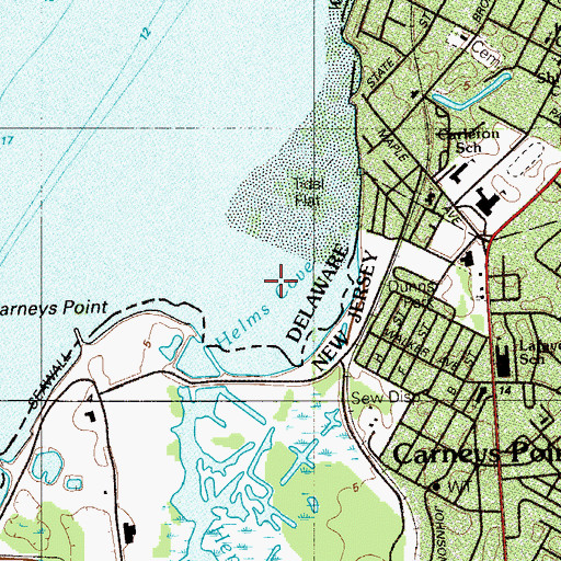 Topographic Map of Helms Cove, DE