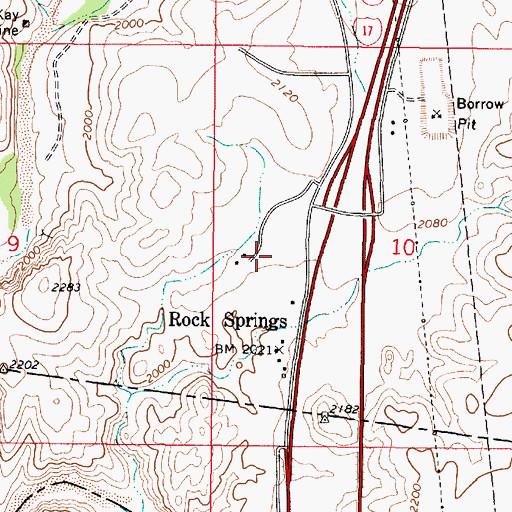 Topographic Map of Rock Springs Substation, AZ