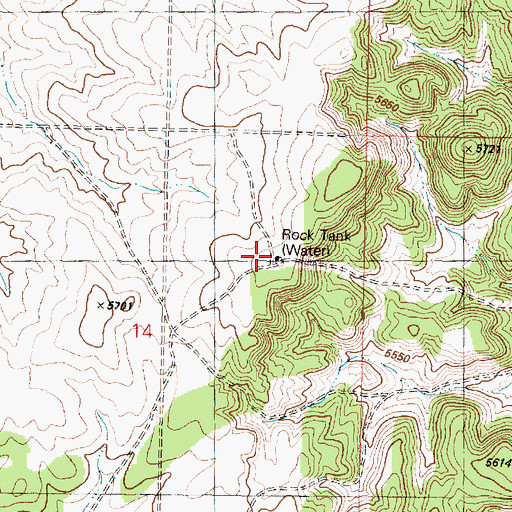 Topographic Map of Rock Tank, AZ